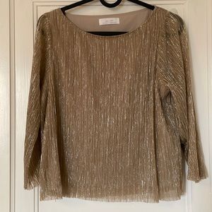 Oak + Fort Gold Glitter Blouse